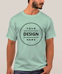 Mint Green Customized Half Sleeve Men's Cotton T-Shirt